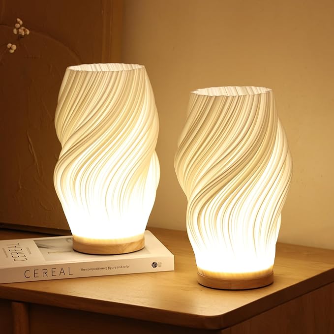 Modern Swirl LED Table Lamp - Unique Design for Cozy Bedside or Desk Use-2