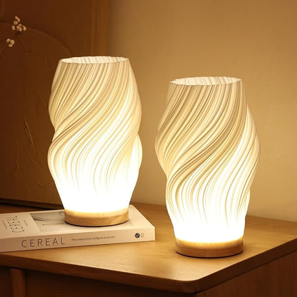 Modern Swirl LED Table Lamp - Unique Design for Cozy Bedside or Desk Use-2