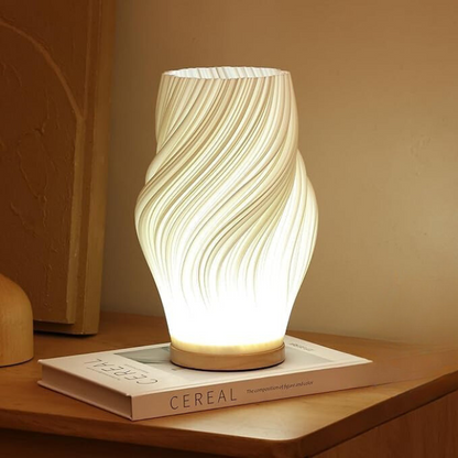 Modern Swirl LED Table Lamp - Unique Design for Cozy Bedside or Desk Use-3
