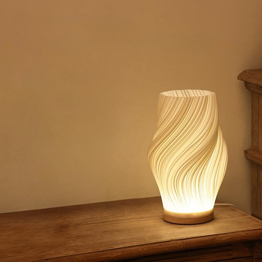 Modern Swirl LED Table Lamp - Unique Design for Cozy Bedside or Desk Use-1