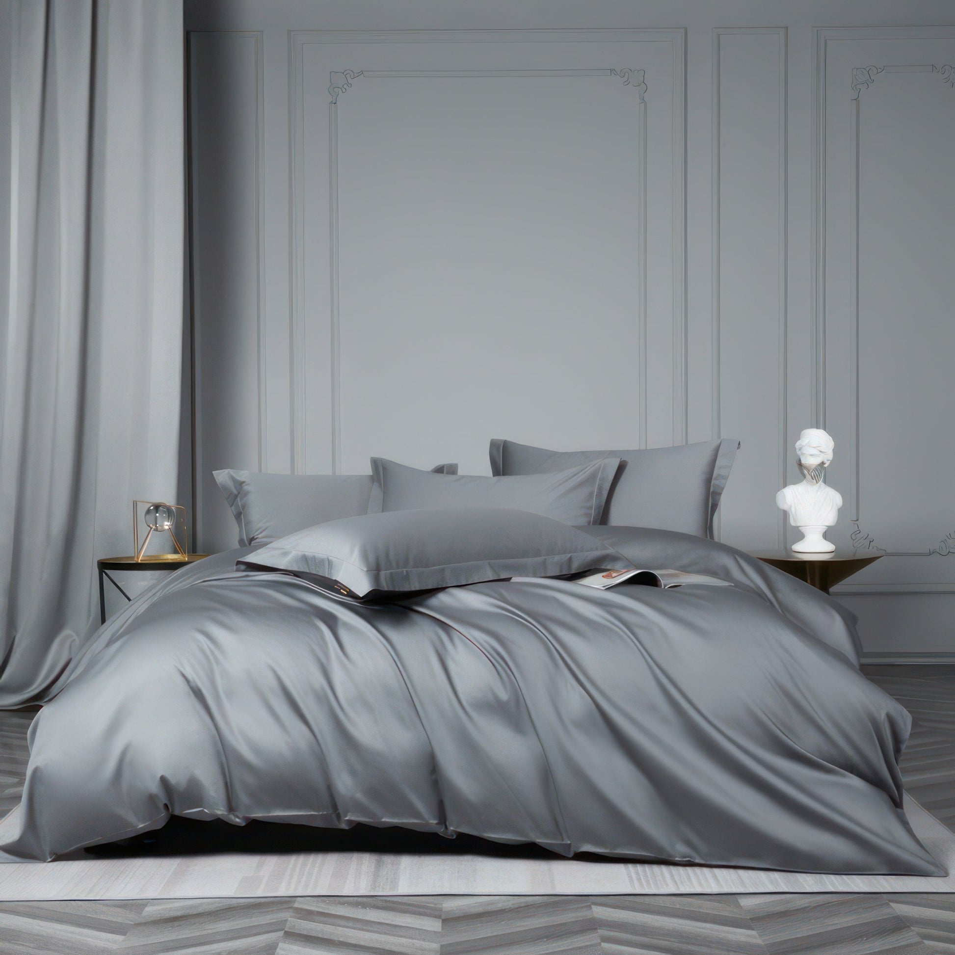 Variant image for Luxe Grey Bedding Set - 100% Egyptian Cotton, 1000 Thread Count Duvet Covers-1