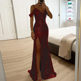 Sierra – Sparkling Off-Shoulder Evening Women's Dress