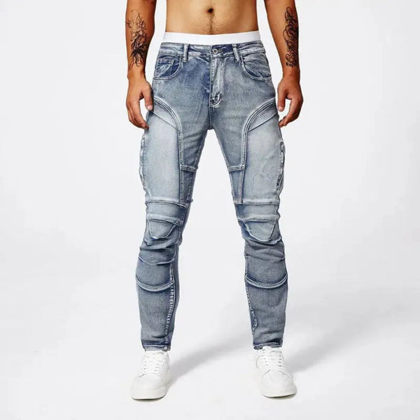 Rocco - Men's Slim Fit Moto Jeans