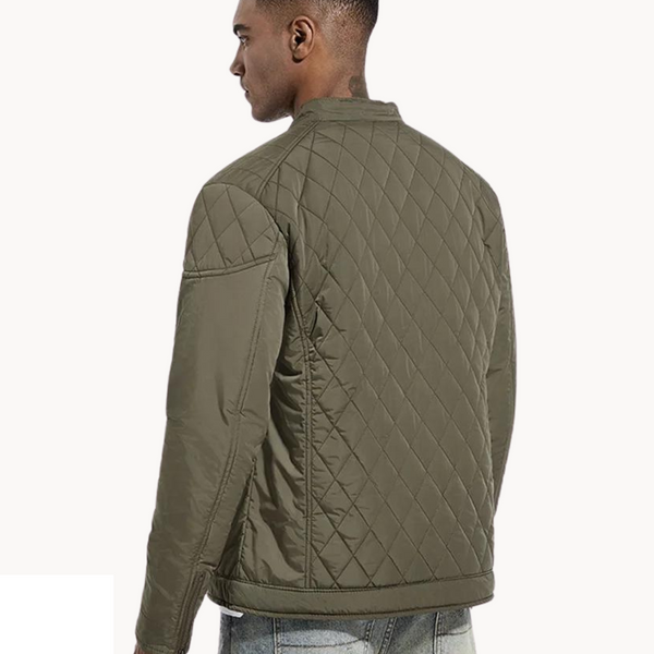 Dario – Men’s Quilted Jacket with Diamond Stitch Design