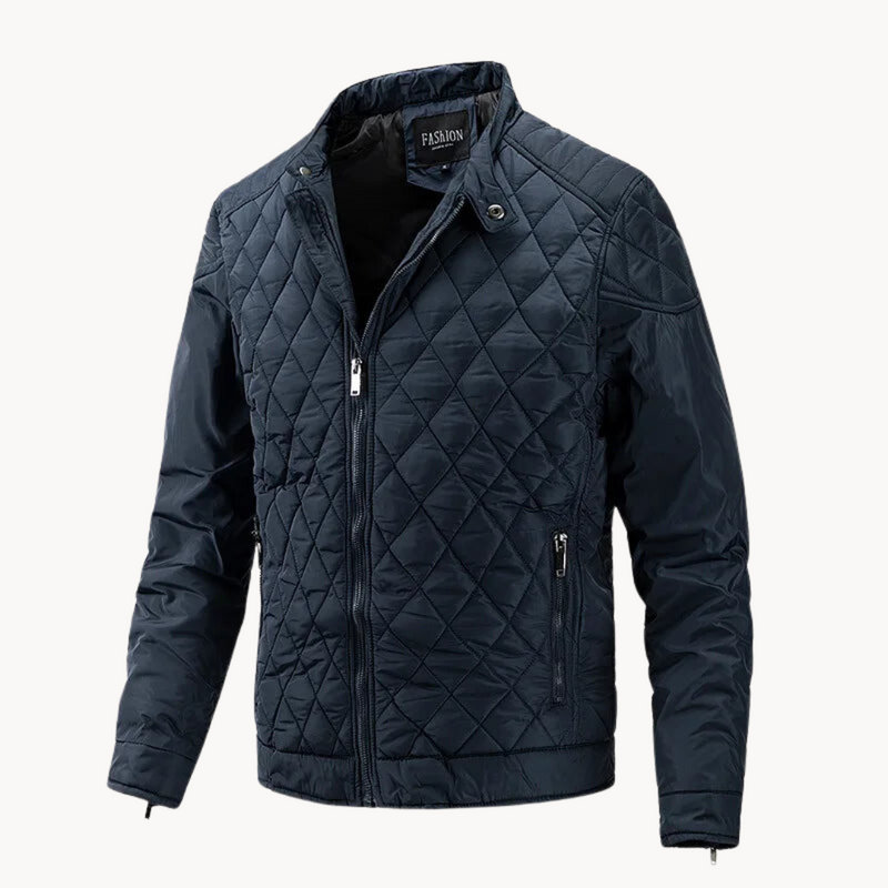 Dario – Men’s Quilted Jacket with Diamond Stitch Design