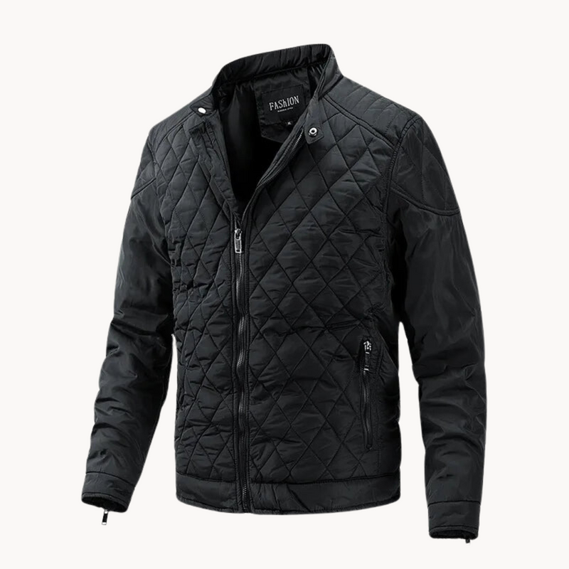 Dario – Men’s Quilted Jacket with Diamond Stitch Design