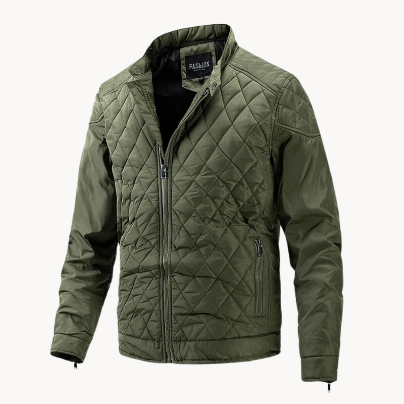Dario – Men’s Quilted Jacket with Diamond Stitch Design