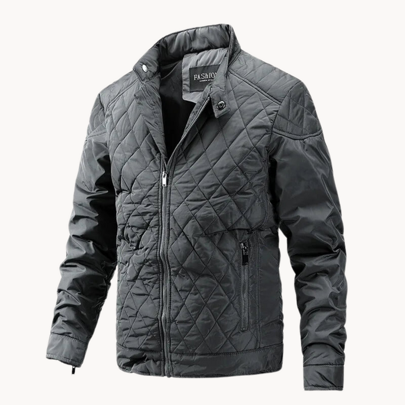Dario – Men’s Quilted Jacket with Diamond Stitch Design