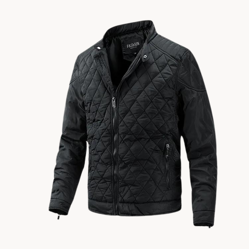 Dario – Men’s Quilted Jacket with Diamond Stitch Design