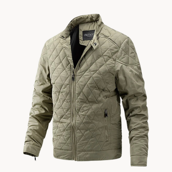 Dario – Men’s Quilted Jacket with Diamond Stitch Design