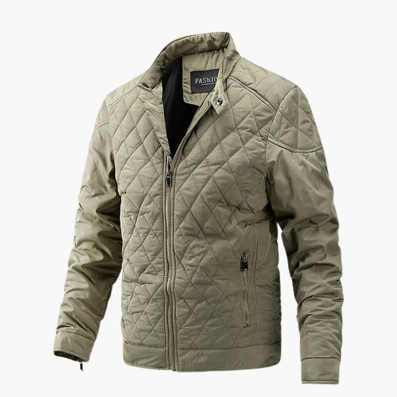 Dario – Men’s Quilted Jacket with Diamond Stitch Design