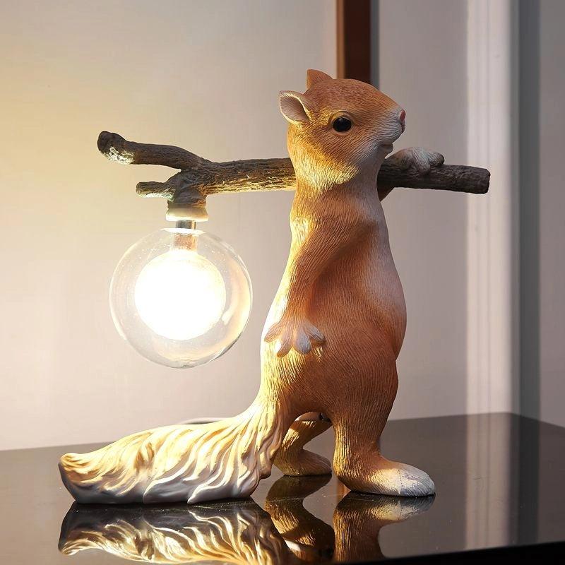 Charming Squirrel Table Lamp - Whimsical Design for Bedroom & Living Room-5