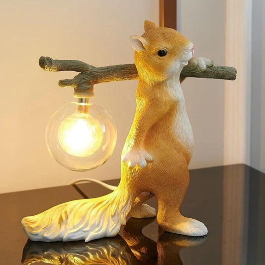 Charming Squirrel Table Lamp - Whimsical Design for Bedroom & Living Room-2