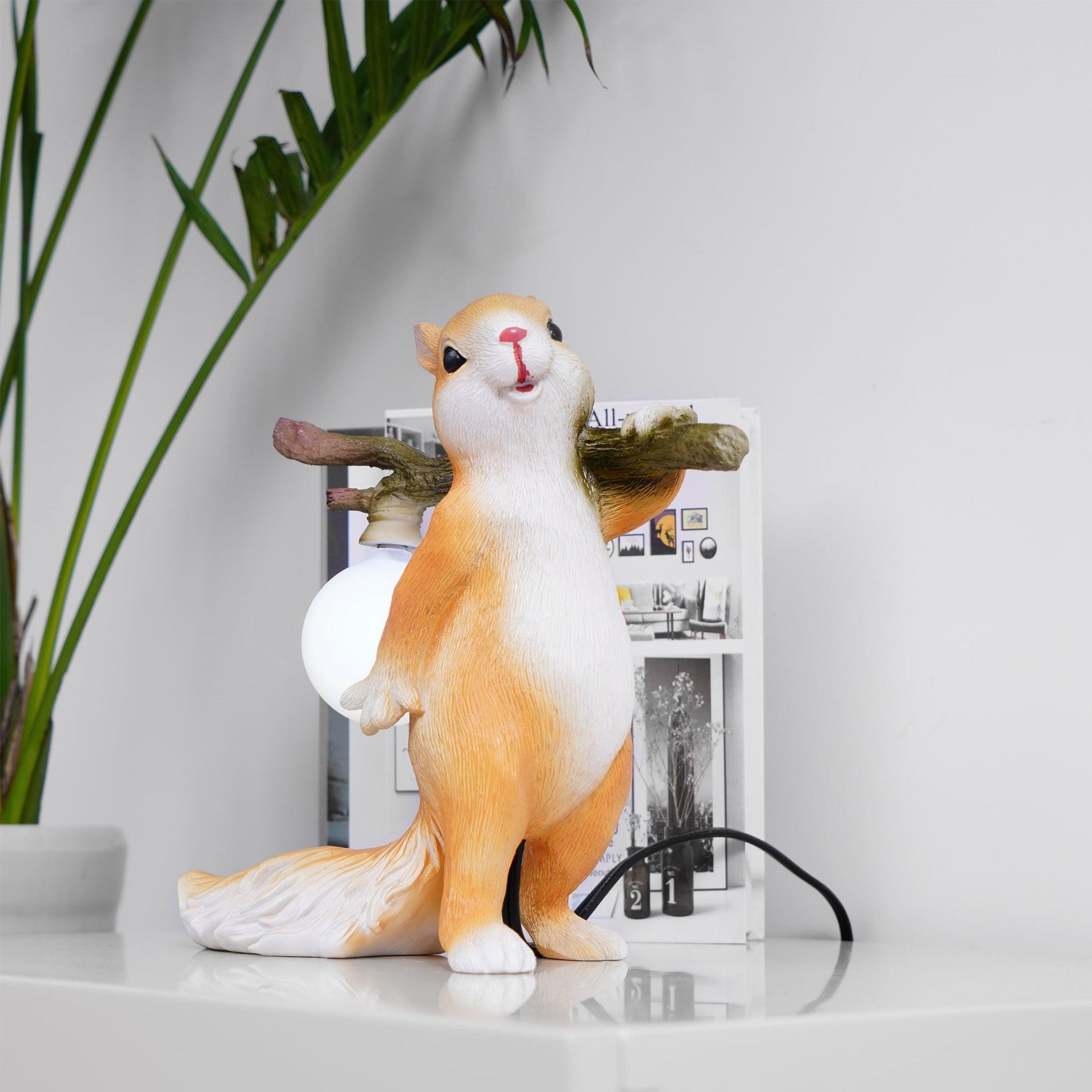 Charming Squirrel Table Lamp - Whimsical Design for Bedroom & Living Room-3