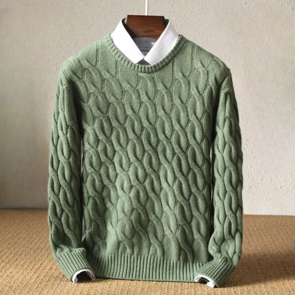 Elias – Men's Cable Knit Wool Sweater