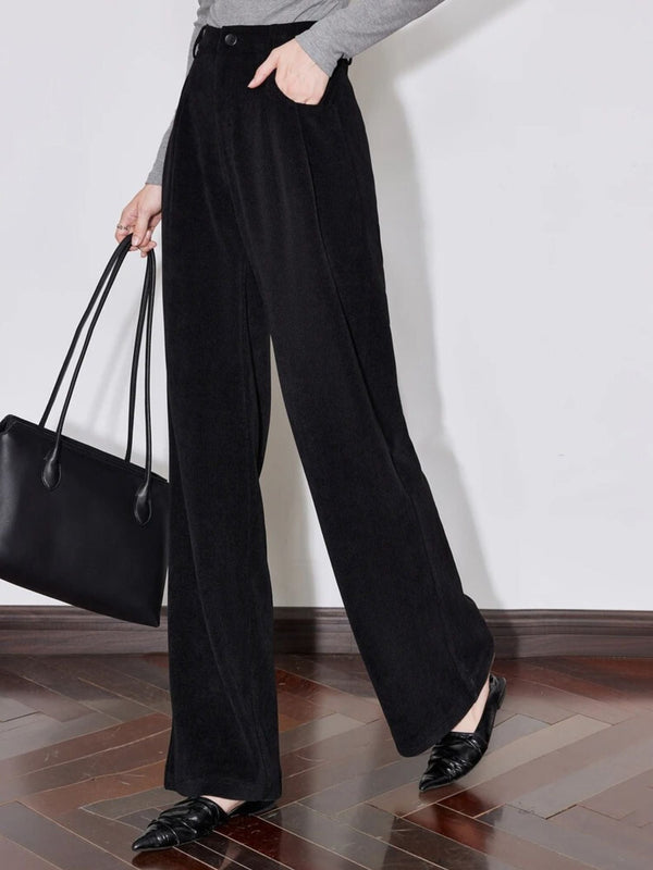 Mila – Wide Pleated Women's Corduroy Pants