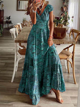 Women's Boho Maxi Dress with Smocked Bodice and Puff Sleeves – Lightweight Summer Dress for Casual Outings and Parties 4