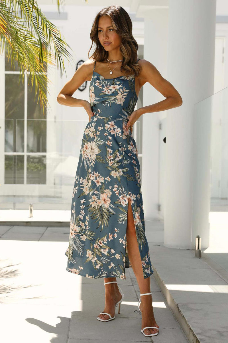 Women's Satin Slip Midi Dress with Cowl Neck and High Slit – Elegant Summer Cocktail Dress for Any Occasion 10