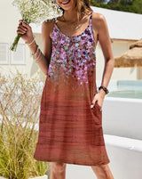 Women's Summer A-Line Dress in White with Spaghetti Straps and Pockets – Relaxed Fit Cotton Dress 3