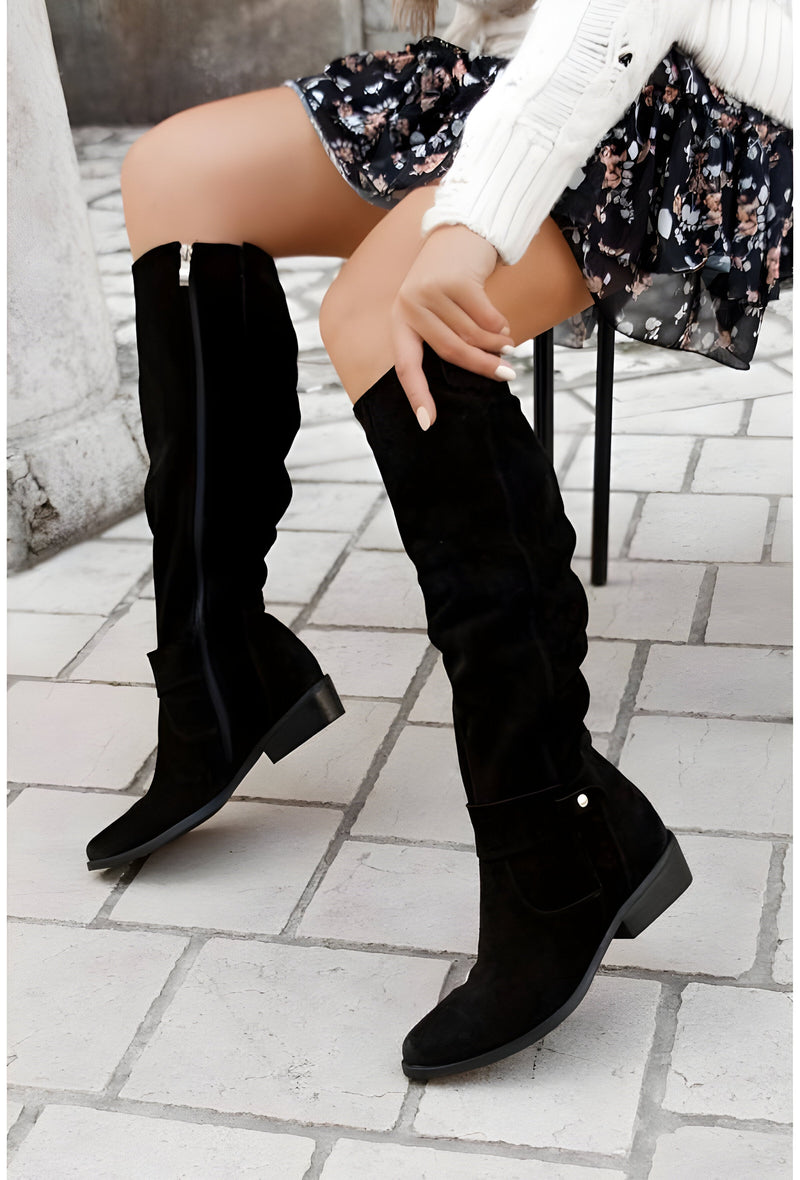 Classic Women's Knee-High Leather Boots