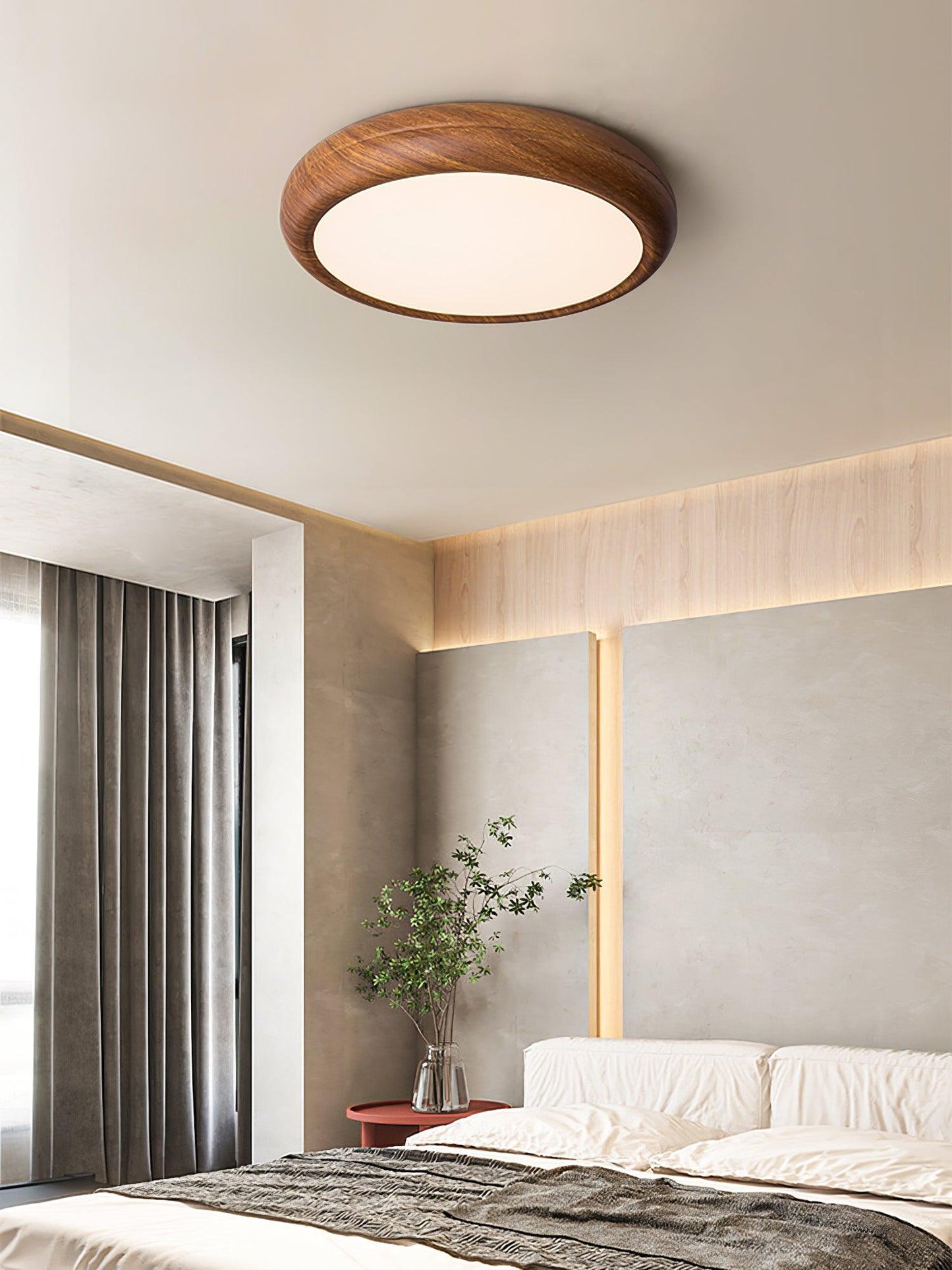 Lumiéra - Wood Grain Round Ceiling Light