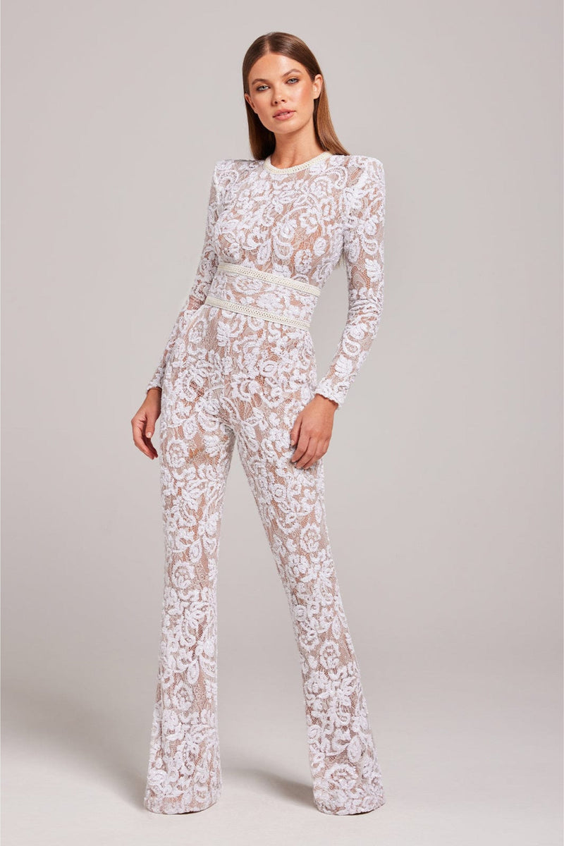 Elira – Elegant Lace Women's Jumpsuit with Belted Waist