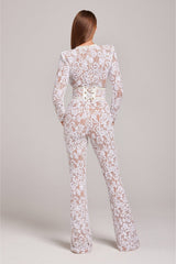 Elira – Elegant Lace Women's Jumpsuit with Belted Waist