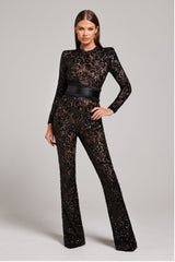 Elira – Elegant Lace Women's Jumpsuit with Belted Waist