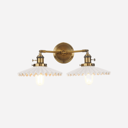 Lumière - Antique Gold Double-Head Ceramic Wall Lamp