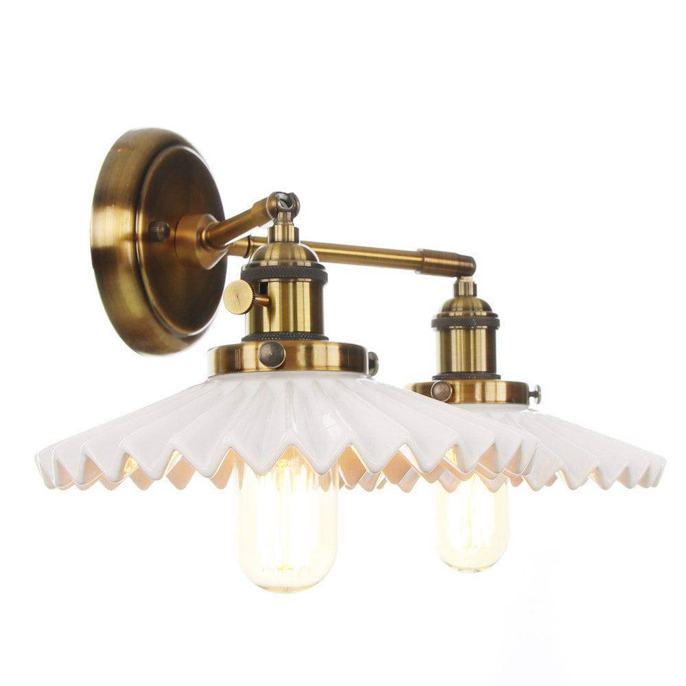 Lumière - Antique Gold Double-Head Ceramic Wall Lamp