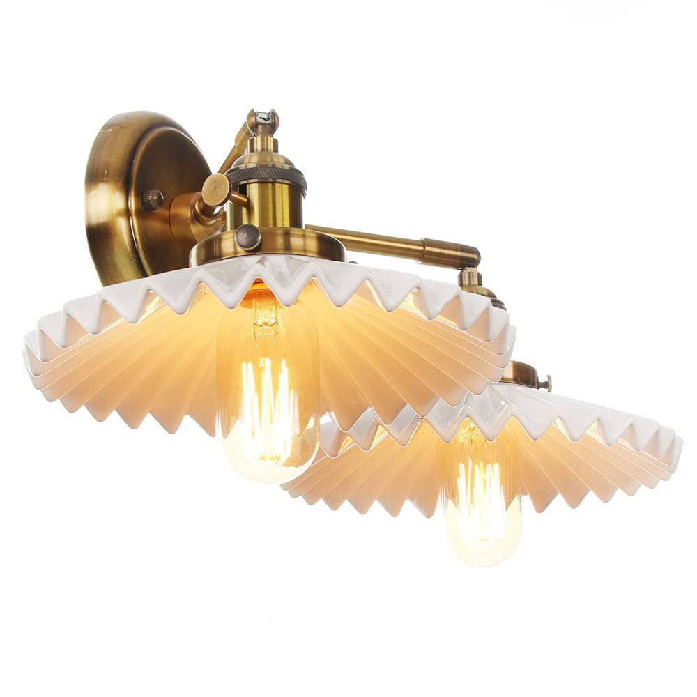 Lumière - Antique Gold Double-Head Ceramic Wall Lamp