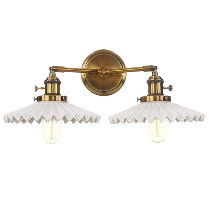 Lumière - Antique Gold Double-Head Ceramic Wall Lamp