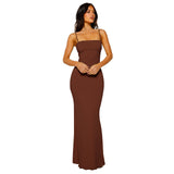 Women's Sleek Backless Maxi Dress