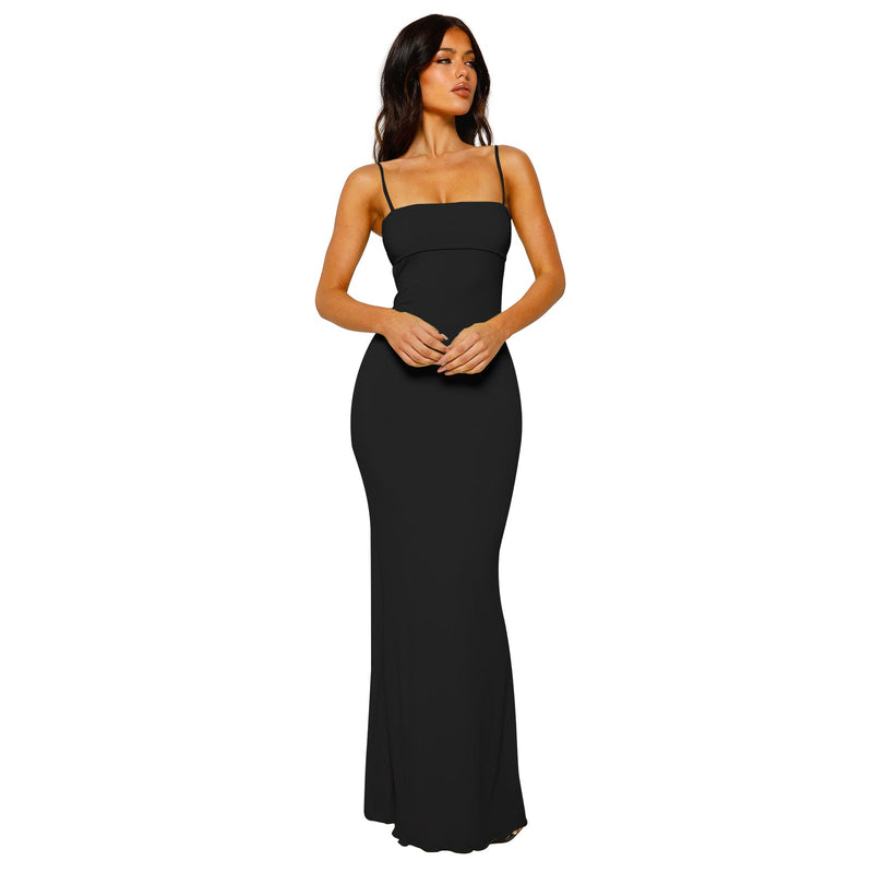 Women's Sleek Backless Maxi Dress