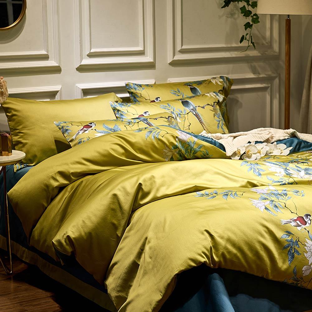 Bohemian Orient Duvet Cover Set - 100% Egyptian Cotton, 500 TC, Tropical Design-3