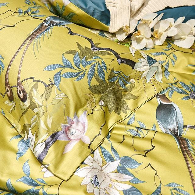 Bohemian Orient Duvet Cover Set - 100% Egyptian Cotton, 500 TC, Tropical Design-5