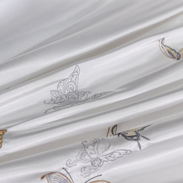 Elegant Butterfly Duvet Cover Set - Egyptian Cotton, 500 TC, White-6