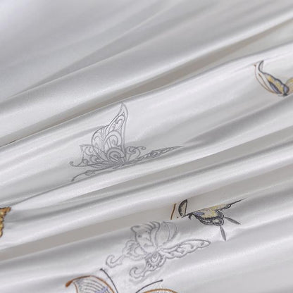 Elegant Butterfly Duvet Cover Set - Egyptian Cotton, 500 TC, White-6