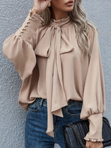 Luna – Chic Tie-Neck Women's Blouse