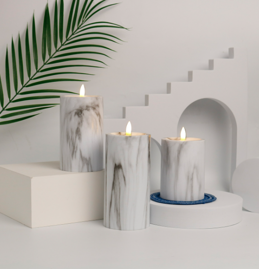 Luxura - LED Marble Candle Lights Set of 3