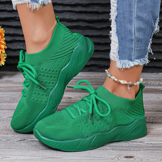 Yuna - Women's Breathable Lace-Up Sneakers with Trendy Platform Sole