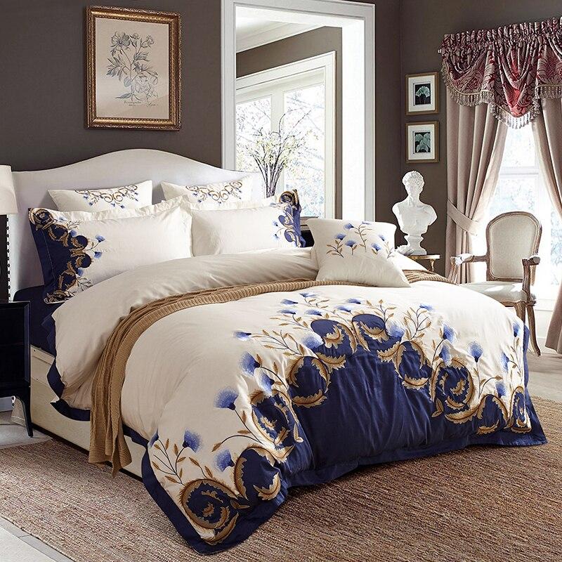 Variant image for Cornflower Meadow Duvet Cover Set - Luxurious Egyptian Cotton, 600 TC, White Bed Covers-4