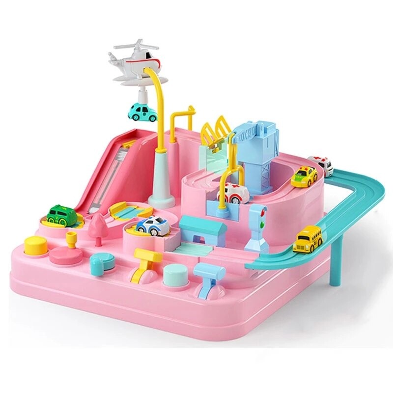 Variant image for Interactive Car Race Track Toy Set with Mini Cars, 8 Scenarios, Educational-4