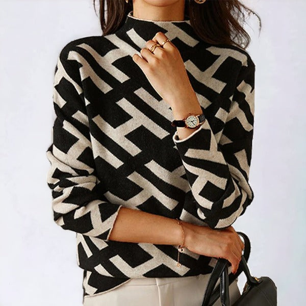 Lissie – Cozy Geometric Women's Knit Top