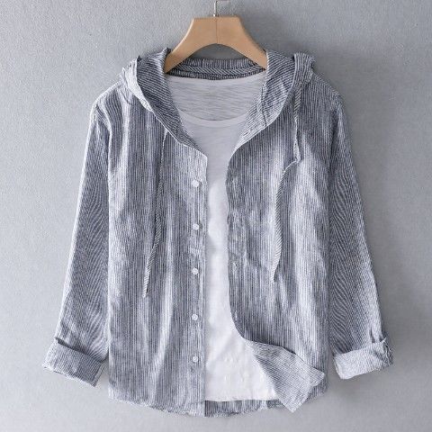 Liano – Casual Men’s Linen Shirt Hoodie