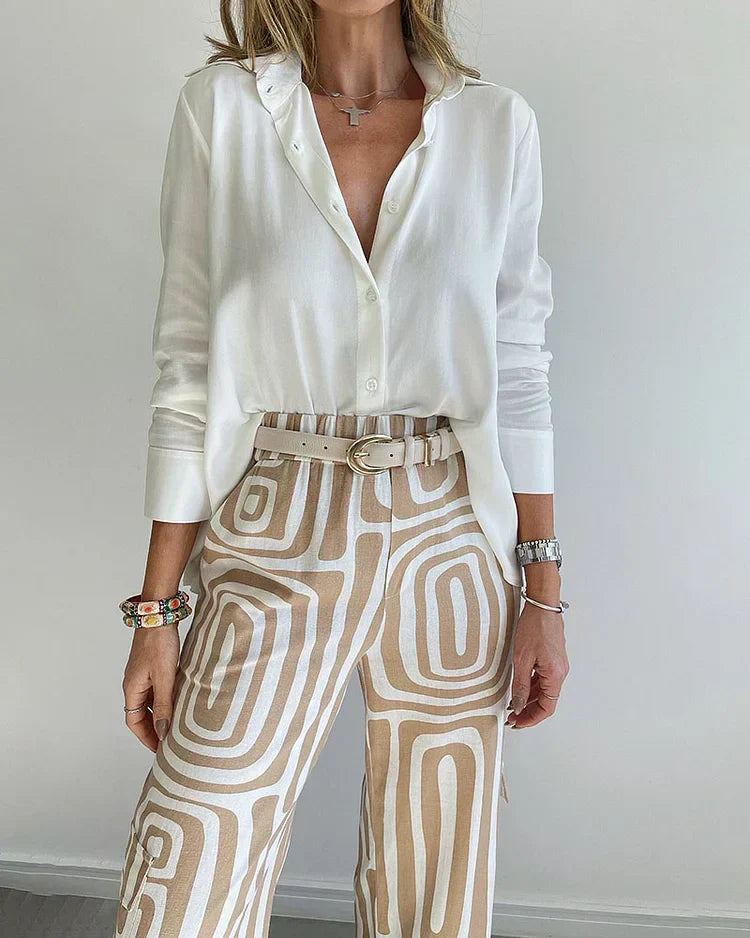 Candela - Women's Chic Blouse and Trouser Set