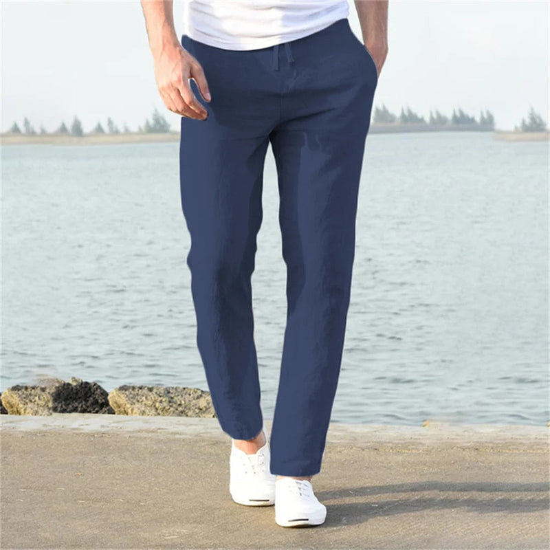 Men's Casual Lightweight Linen Trousers
