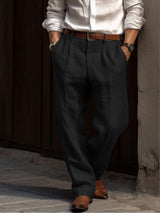 Pleated Men’s Linen Trousers