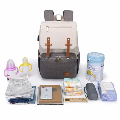 Luna - Baby Diaper Backpack with Bottle Warmer and Phone Charger