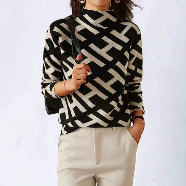 Lissie – Cozy Geometric Women's Knit Top